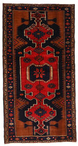 絨毯 ハマダン 102X198 ブラック/レッド (ウール, ペルシャ/イラン)