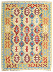  Kilim Afghan Old Style Tappeto 133X179 Di Lana Giallo/Grigio Piccolo Carpetvista