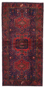 Tapete Persa Hamadã 105X210 Vermelho Escuro/Porpora Escuro (Lã, Pérsia/Irão)