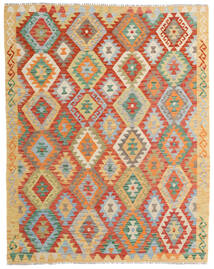  Orientalischer Kelim Afghan Old Stil Teppich 156X198 Beige/Orange Wolle, Afghanistan Carpetvista