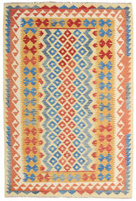 126X186 Koberec Orientální Kelim Afghán Old Style Béžová/Oranžová (Vlna, Afghánistán) Carpetvista