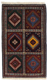  62X101 Yalameh Teppich Dunkelrot/Dunkelgrau Persien/Iran Carpetvista
