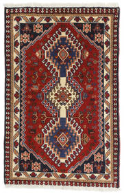  Yalameh Rug 62X94 Persian Wool Brown/Dark Pink Small Carpetvista