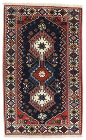 Persischer Yalameh Teppich 63X101 Rot/Dunkelgrau (Wolle, Persien/Iran)