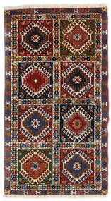絨毯 ペルシャ ヤラメー 60X105 ダークレッド/茶色 (ウール, ペルシャ/イラン)