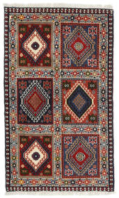 62X102 絨毯 オリエンタル ヤラメー レッド/ダークレッド (ウール, ペルシャ/イラン) Carpetvista