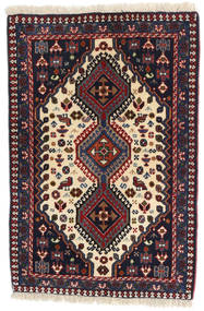 63X96 絨毯 ヤラメー オリエンタル ダークパープル/ダークピンク (ウール, ペルシャ/イラン) Carpetvista