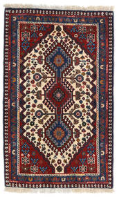 絨毯 オリエンタル ヤラメー 62X101 ダークパープル/ダークピンク (ウール, ペルシャ/イラン)