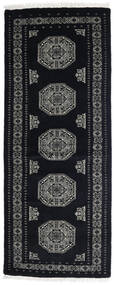 82X207 Pakistan Buchara 3Ply Teppich Orientalischer Läufer Schwarz/Grau (Wolle, Pakistan) Carpetvista