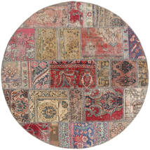  Patchwork - Persien/Iran Ø 150 Persischer Wollteppich Rot/Hellgrau Klein Carpetvista