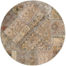  Ø 150 Patchwork - Persien/Iran Teppich Moderner Rund Orange/Beige (Wolle, Persien/Iran) Carpetvista