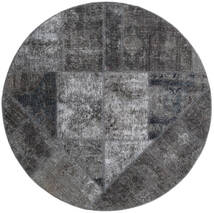 絨毯 Patchwork - Persien/Iran Ø 150 ラウンド グレー/ダークグレー (ウール, ペルシャ/イラン)