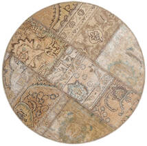  Ø 100 Patchwork - Persien/Iran Teppich Moderner Rund Beige/Orange (Wolle, Persien/Iran) Carpetvista