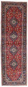 絨毯 カシャン 95X305 廊下 カーペット レッド/ダークパープル (ウール, ペルシャ/イラン)