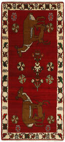 86X187 絨毯 オリエンタル カシュガイ Fine 廊下 カーペット ダークレッド/茶色 (ウール, ペルシャ/イラン)