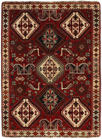113X155 Tapis D'orient Ghashghaï Fine Rouge Foncé/Beige (Laine, Perse/Iran)