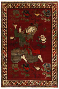  124X184 Ghashghai Fine Teppe Mørk Rød/Brun Persia/Iran