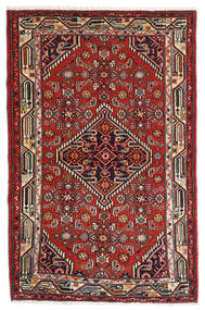  Oriental Asadabad Rug 84X127 Red/Dark Red Wool, Persia/Iran Carpetvista