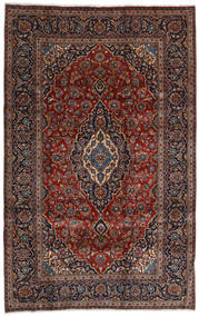 絨毯 ペルシャ カシャン 196X309 ダークピンク/茶色 (ウール, ペルシャ/イラン)