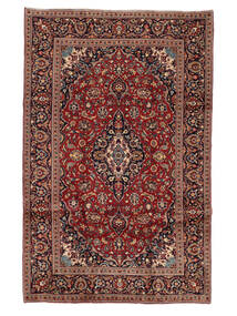 絨毯 オリエンタル カシャン 195X303 ブラック/茶色 (ウール, ペルシャ/イラン)