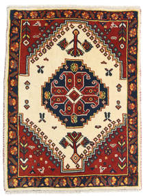  63X82 Medallion Small Qashqai Rug Wool, Carpetvista