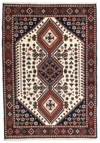 Χαλι Περσικό Yalameh 108X150 Σκούρο Κόκκινο/Μπεζ (Μαλλί, Περσικά/Ιρανικά)