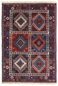 絨毯 ヤラメー 101X147 ダークピンク/レッド (ウール, ペルシャ/イラン)