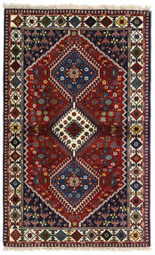 絨毯 ペルシャ ヤラメー 98X160 ダークピンク/茶色 (ウール, ペルシャ/イラン)