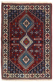  Orientalisk Yalameh Matta 102X153 Mörkrosa/Beige Ull, Persien/Iran Carpetvista