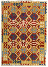 Orientalisk Kelim Afghan Old Style Matta 204X285 Orange/Röd Ull, Afghanistan Carpetvista