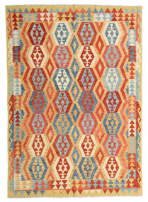 Tapis D'orient Kilim Afghan Old Style 209X293 Rouge/Beige (Laine, Afghanistan)