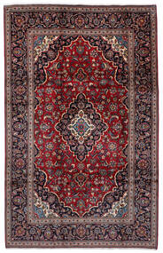 Tapete Oriental Kashan 198X308 Vermelho/Rosa Escuro (Lã, Pérsia/Irão)