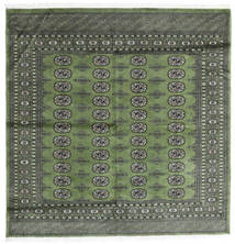 192X195 Tapete Paquistão Bucara 2Ply Oriental Quadrado Verde/Cinza Escuro (Lã, Paquistão) Carpetvista