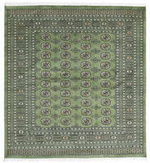  Orientalsk Pakistan Bokhara 2Ply Teppe 201X210 Kvadratisk Grønn/Grå Ull, Pakistan Carpetvista