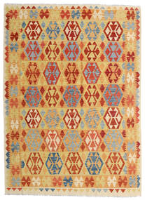 182X252 Kelim Afghan Old Style Vloerkleed Oosters Beige/Oranje (Wol, Afghanistan) Carpetvista