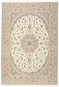  Persischer Isfahan Seidenkette Teppich 255X366 Beige/Hellgrau Großer ( Persien/Iran)