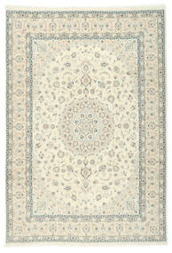  Orientalischer Nain 9La Sherkat Farsh Teppich 250X353 Beige/Grau Großer Wolle, Persien/Iran