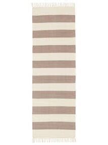  80X250 Stripet Lite Cotton Stripe Teppe - Brun Bomull, 