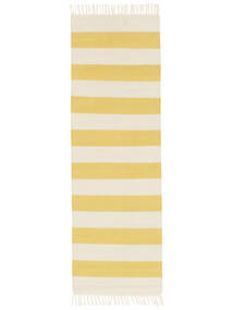 Cotton Stripe 80X250 Small Yellow Striped Runner Cotton Rug