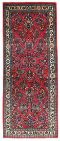  Persischer Sarough Teppich 79X198 Läufer Rot/Dunkelgrau (Wolle, Persien/Iran)