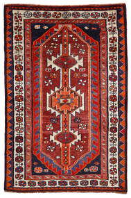 Alfombra Persa Shiraz 127X193 Rojo/Púrpura Oscuro (Lana, Persia/Irán)