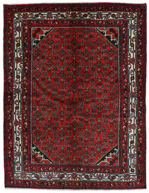  Persischer Hosseinabad Teppich 143X189 Dunkelrot/Rot (Wolle, Persien/Iran)