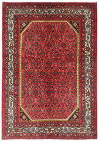  Orientalisk Hosseinabad Matta 144X205 Röd/Brun Ull, Persien/Iran Carpetvista