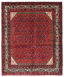  Orientalisk Hosseinabad Matta 164X200 Röd/Brun Ull, Persien/Iran Carpetvista