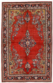 144X230 Alfombra Sarough Oriental Rojo/Rojo Oscuro (Lana, Persia/Irán) Carpetvista