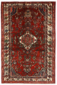 133X204 Χαλι Hosseinabad Ανατολής Σκούρο Κόκκινο/Κόκκινα (Μαλλί, Περσικά/Ιρανικά) Carpetvista