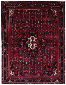  168X215 Hosseinabad Matot Matto Tummanpunainen/Punainen Persia/Iran Carpetvista