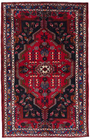 130X201 Alfombra Nahavand Oriental Rojo Oscuro/Rosa Oscuro (Lana, Persia/Irán) Carpetvista