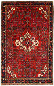  Itämainen Hosseinabad Matot Matto 156X250 Punainen/Tummanpunainen Villa, Persia/Iran Carpetvista