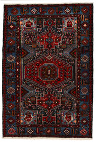 142X210 Saveh Matta Orientalisk Mörkröd/Mörkgrå (Ull, Persien/Iran) Carpetvista